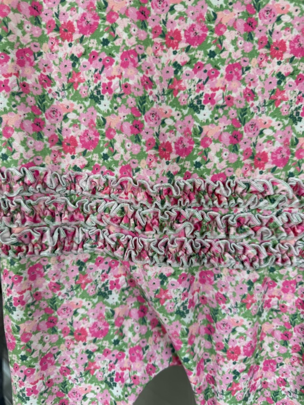 SweetHoney floral ruffle one-piece pajama sz 5 with colorful ruffle full zip - Picture 5 of 7